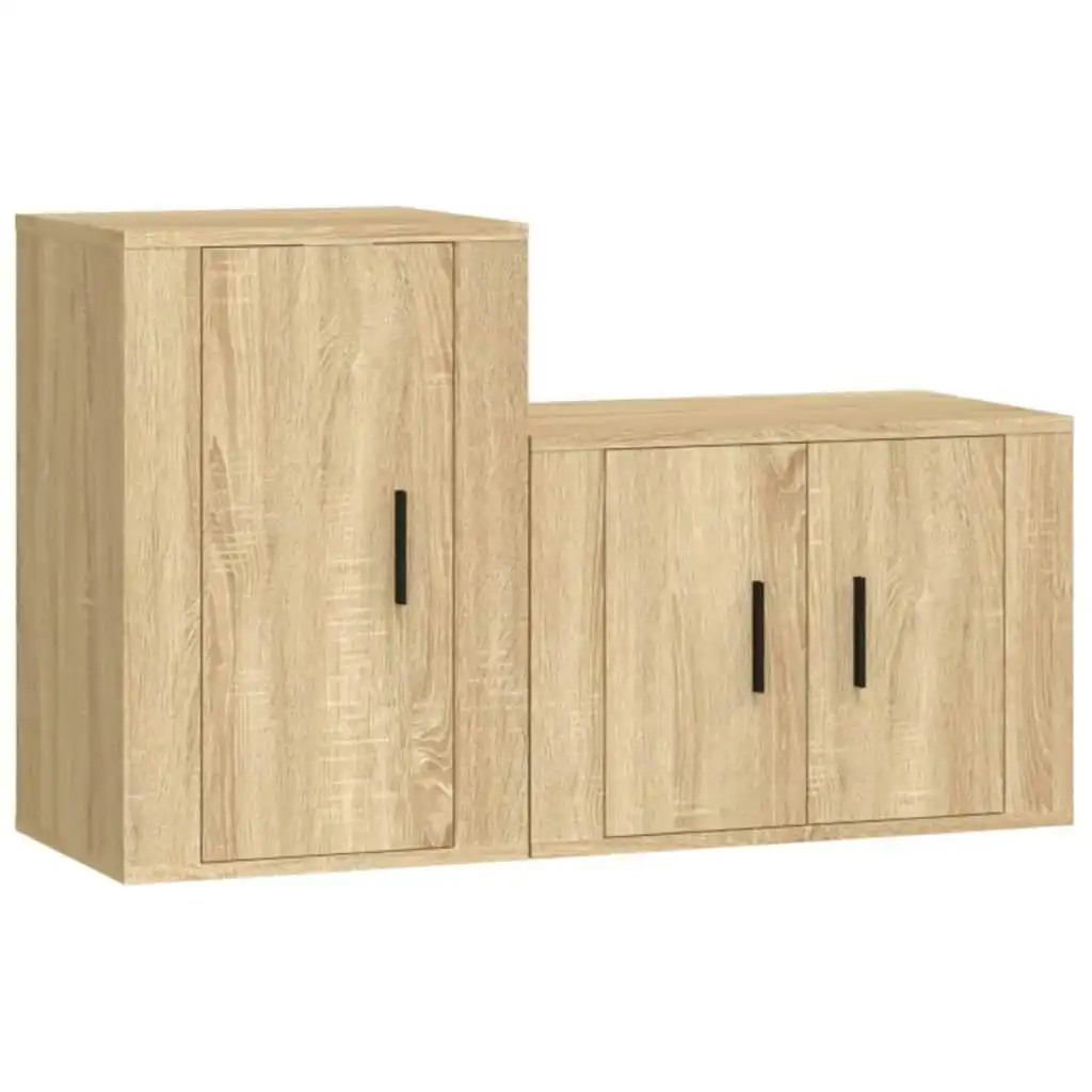 2 Piece TV Cabinet Set Sonoma Oak Engineered Wood 3188449