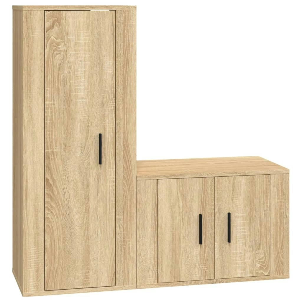 2 Piece TV Cabinet Set Sonoma Oak Engineered Wood 3188721