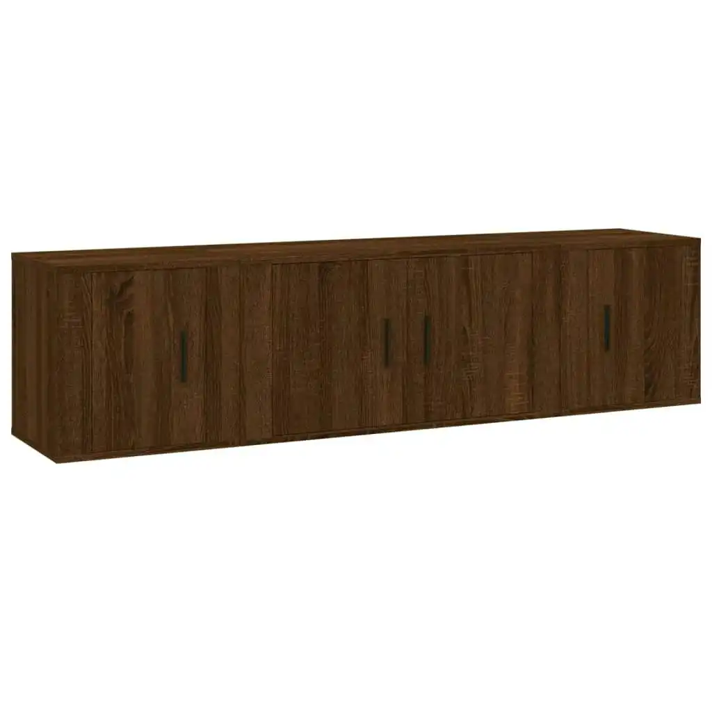 3 Piece TV Cabinet Set Brown Oak Engineered Wood 3188405