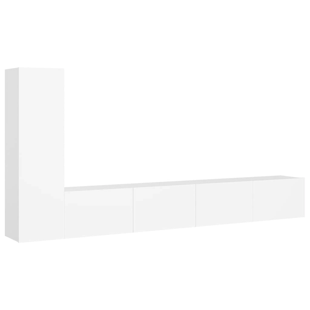 3 Piece TV Cabinet Set White Engineered Wood 3078675