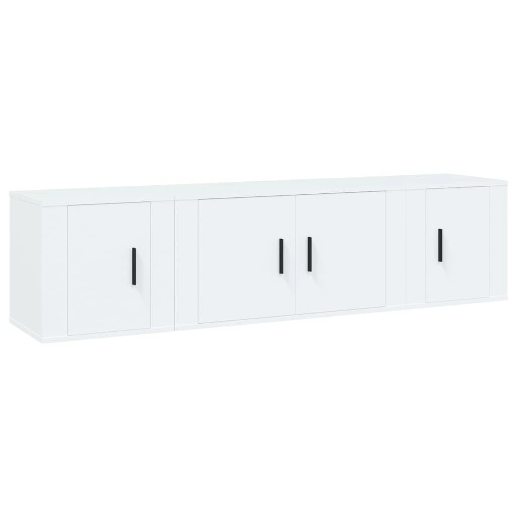 3 Piece TV Cabinet Set White Engineered Wood 3188398