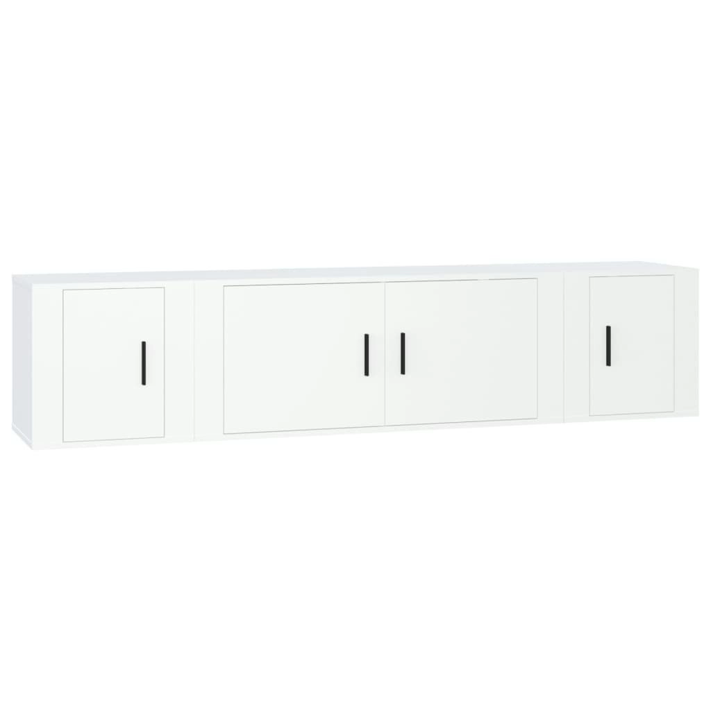 3 Piece TV Cabinet Set White Engineered Wood 3188414