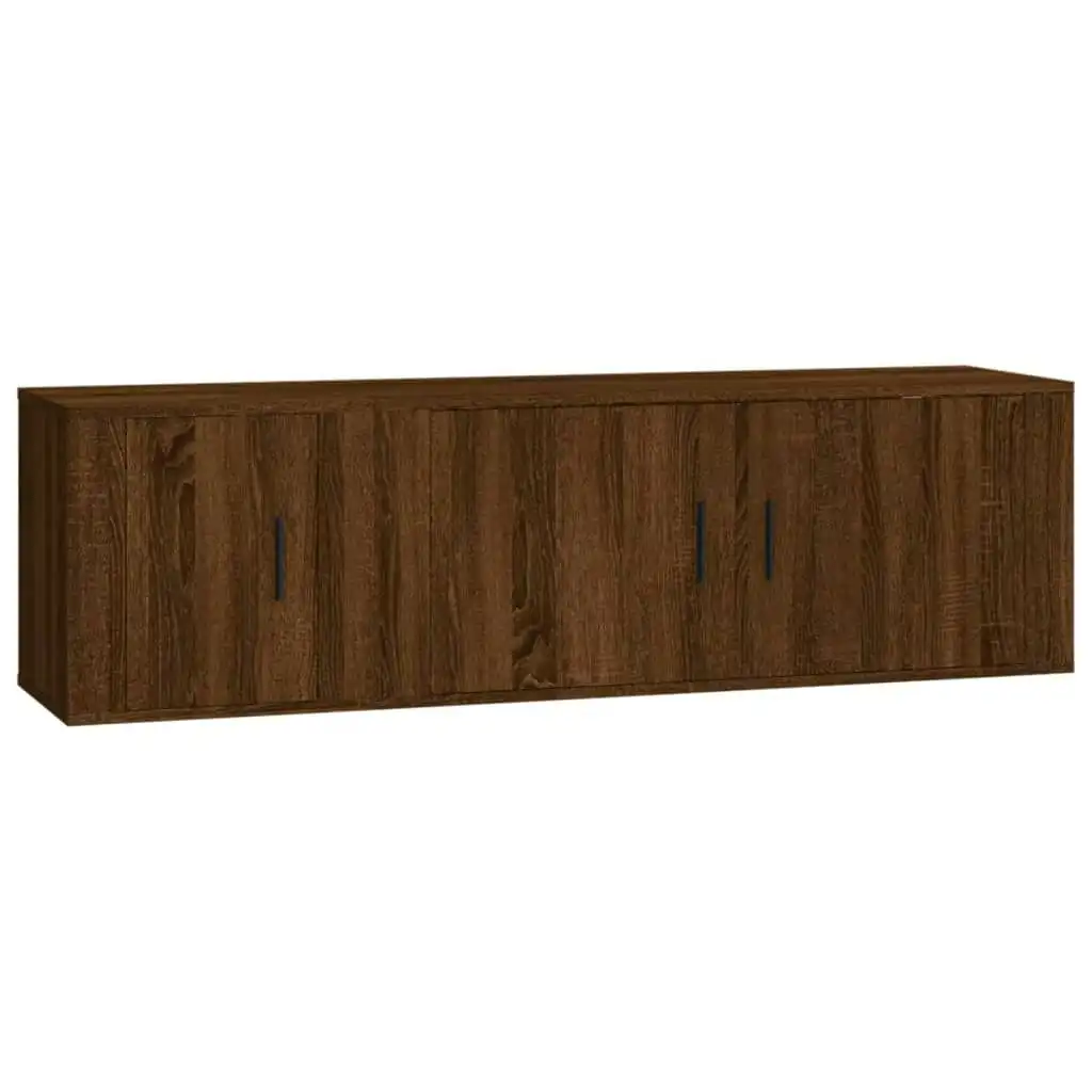 2 Piece TV Cabinet Set Brown Oak Engineered Wood 3188429