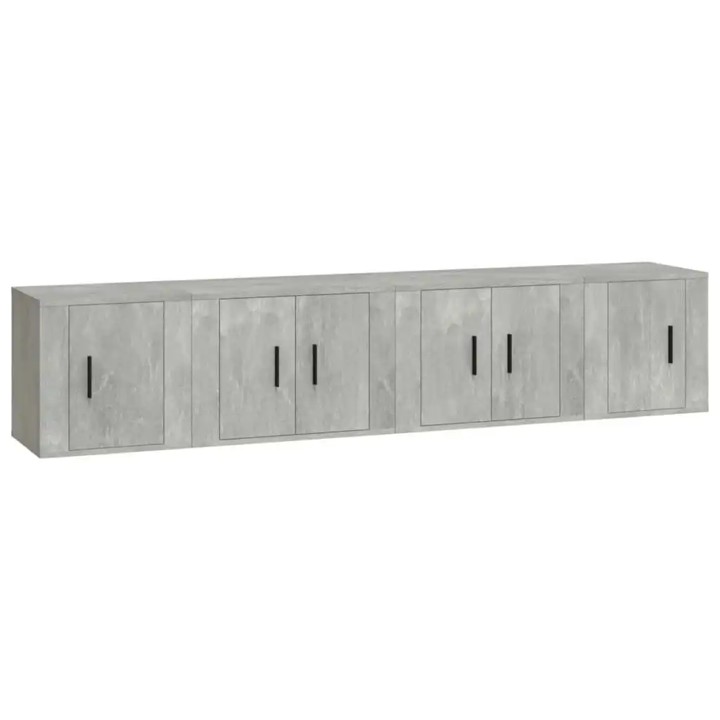 4 Piece TV Cabinet Set Concrete Grey Engineered Wood 3188434