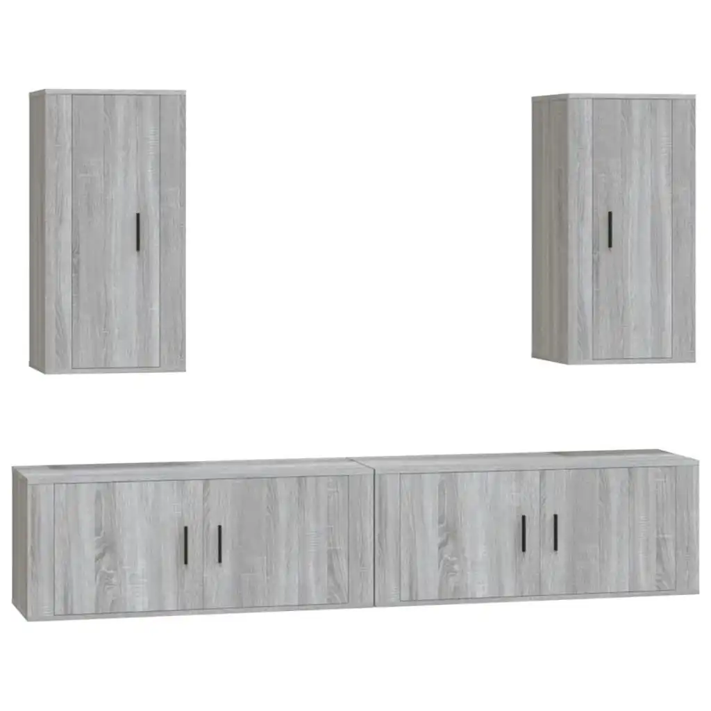 4 Piece TV Cabinet Set Grey Sonoma Engineered Wood 3188700