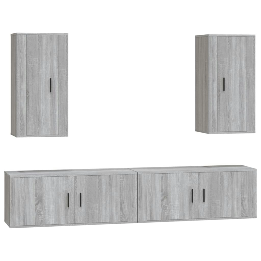 4 Piece TV Cabinet Set Grey Sonoma Engineered Wood 3188700