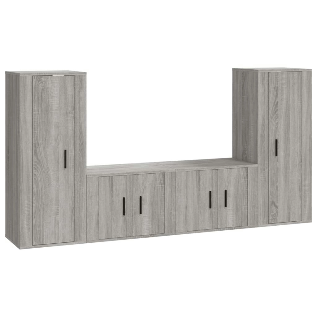 4 Piece TV Cabinet Set Grey Sonoma Engineered Wood 3188772