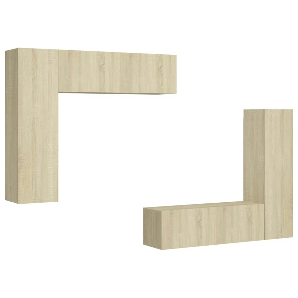 4 Piece TV Cabinet Set Sonoma Oak Engineered Wood 3079005