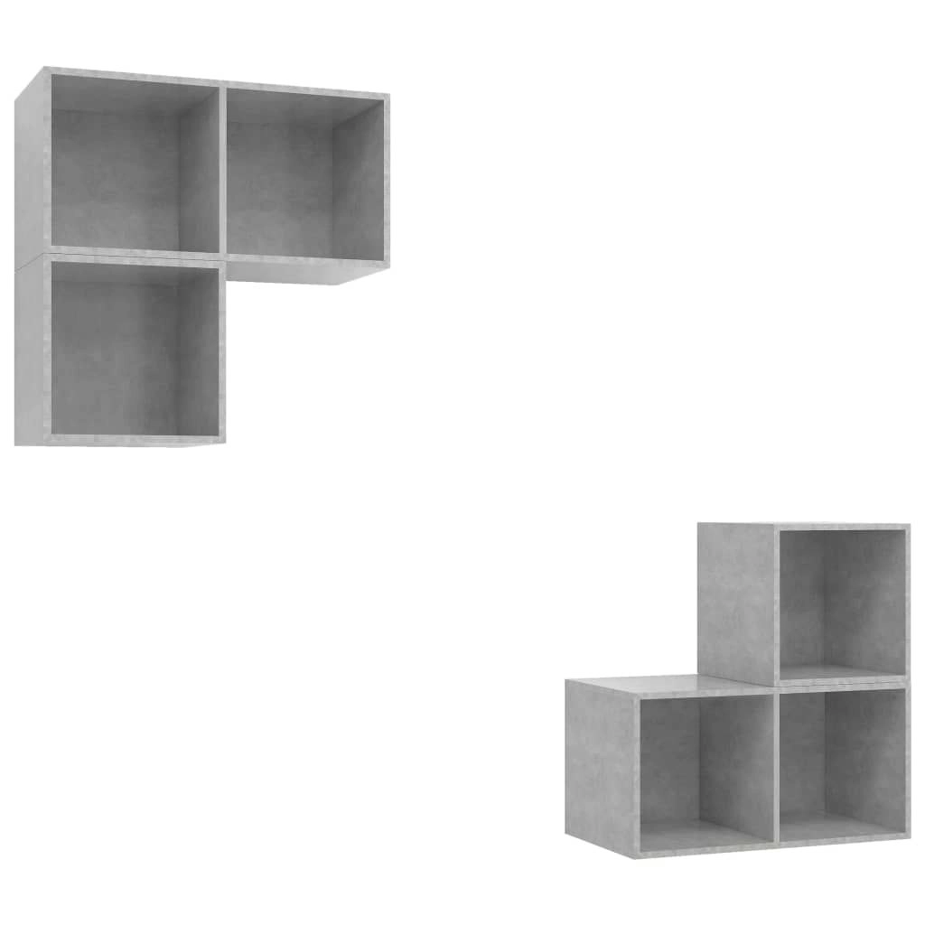 4 Piece TV Cabinet Set Concrete Grey Engineered Wood 3079767