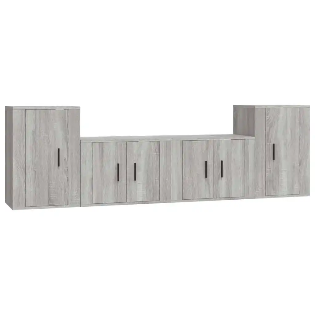 4 Piece TV Cabinet Set Grey Sonoma Engineered Wood 3188548