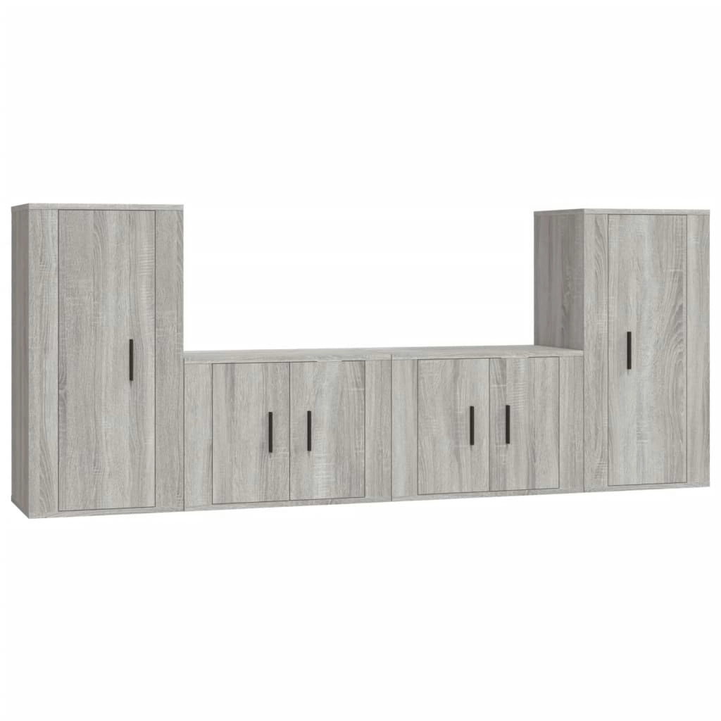 4 Piece TV Cabinet Set Grey Sonoma Engineered Wood 3188556