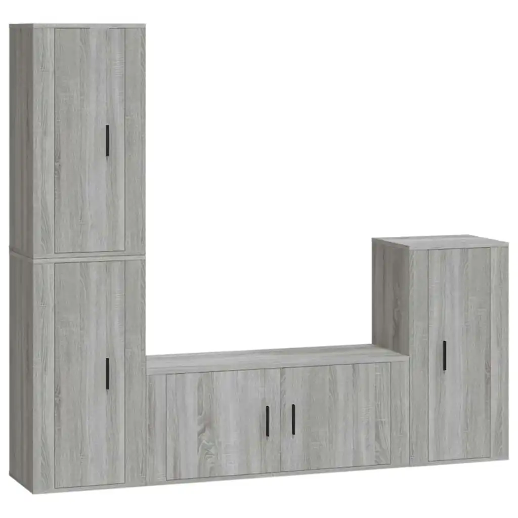 4 Piece TV Cabinet Set Grey Sonoma Engineered Wood 3188596