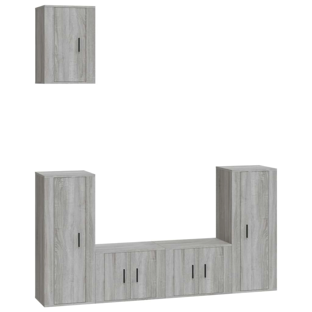 5 Piece TV Cabinet Set Grey Sonoma Engineered Wood 3188580