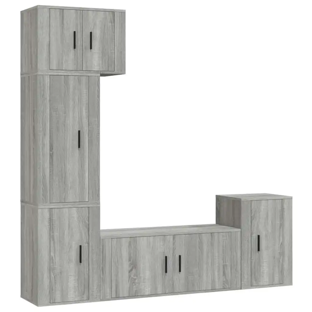 5 Piece TV Cabinet Set Grey Sonoma Engineered Wood 3188628