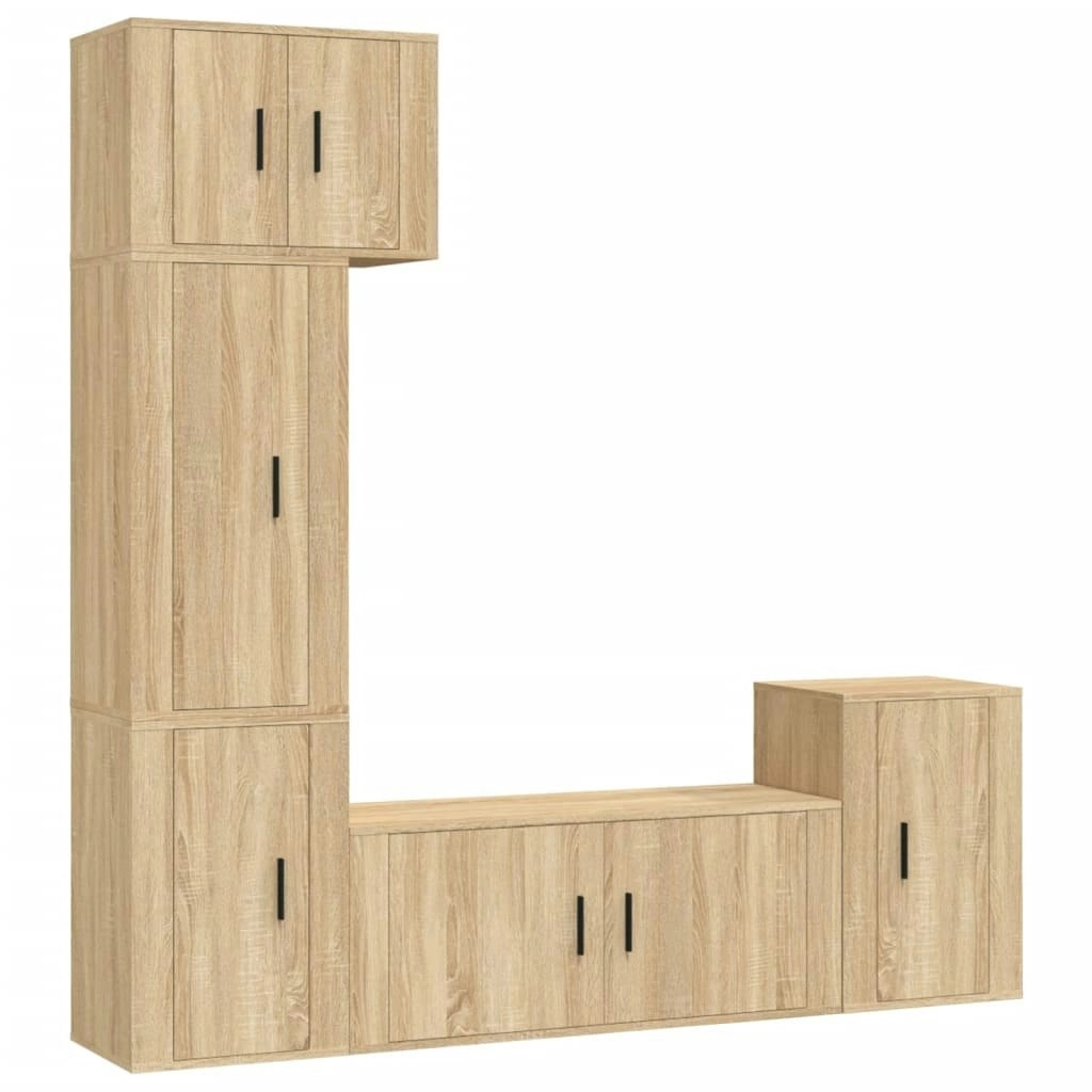 5 Piece TV Cabinet Set Sonoma Oak Engineered Wood 3188625