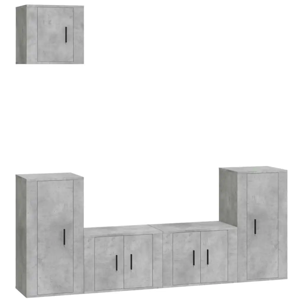 5 Piece TV Cabinet Set Concrete Grey Engineered Wood 3188586