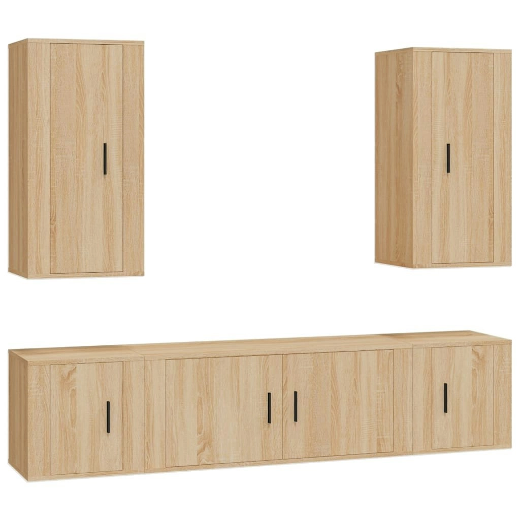 5 Piece TV Cabinet Set Sonoma Oak Engineered Wood 3188681