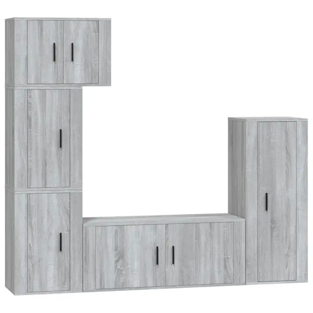 5 Piece TV Cabinet Set Grey Sonoma Engineered Wood 3188812