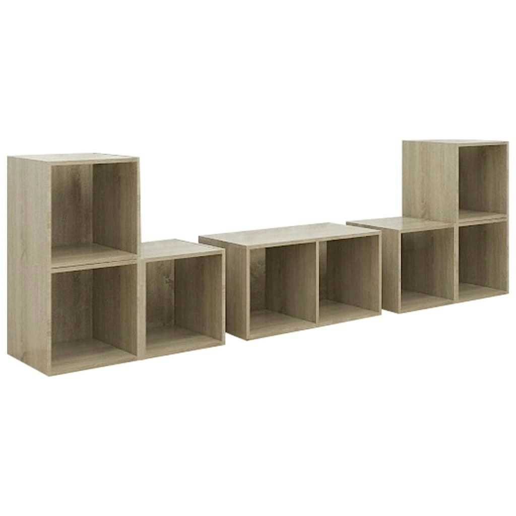 6 Piece TV Cabinet Set Sonoma Oak Engineered Wood 3080054