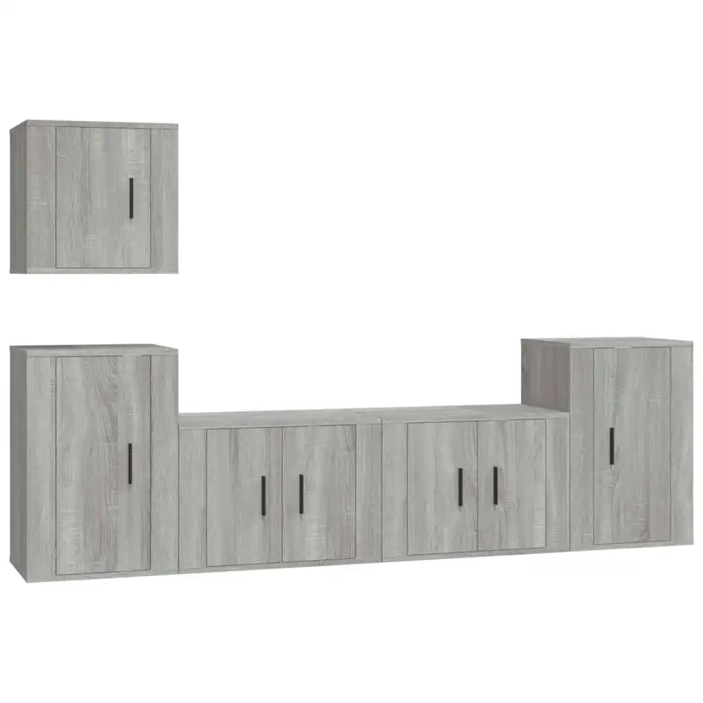 5 Piece TV Cabinet Set Grey Sonoma Engineered Wood 3188564