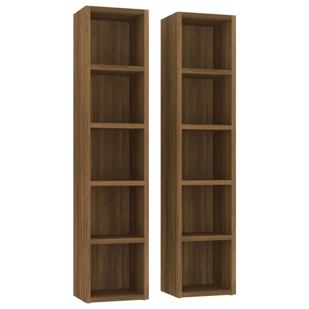 CD Cabinets 2 pcs Brown Oak 21x16x93.5 cm Engineered Wood 815320