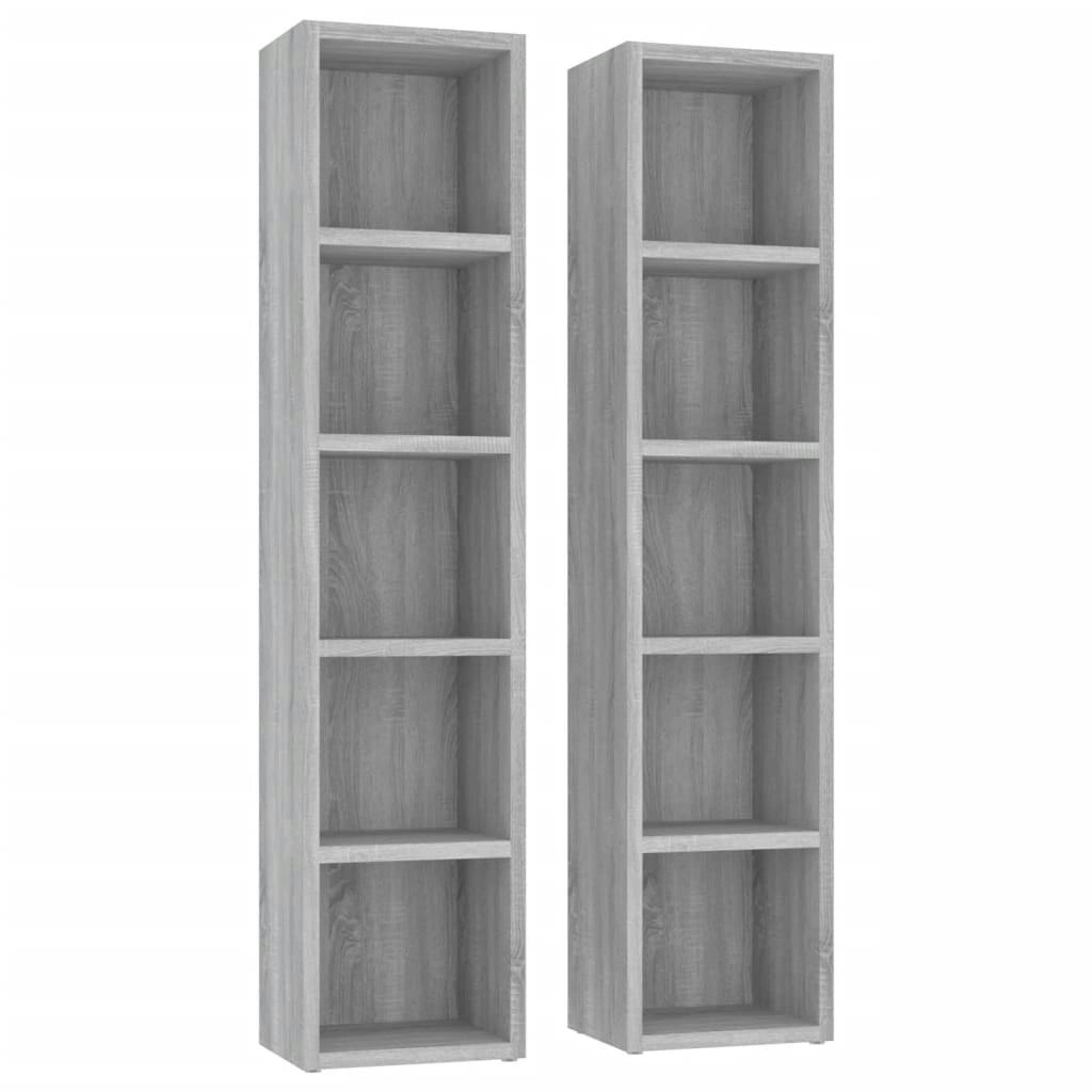 CD Cabinets 2 pcs Grey Sonoma 21x16x93.5 cm Engineered Wood 815319