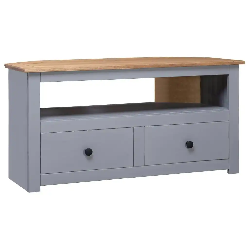 Corner TV Cabinet Grey 93x49x49 cm Solid Pine Panama Range 282686