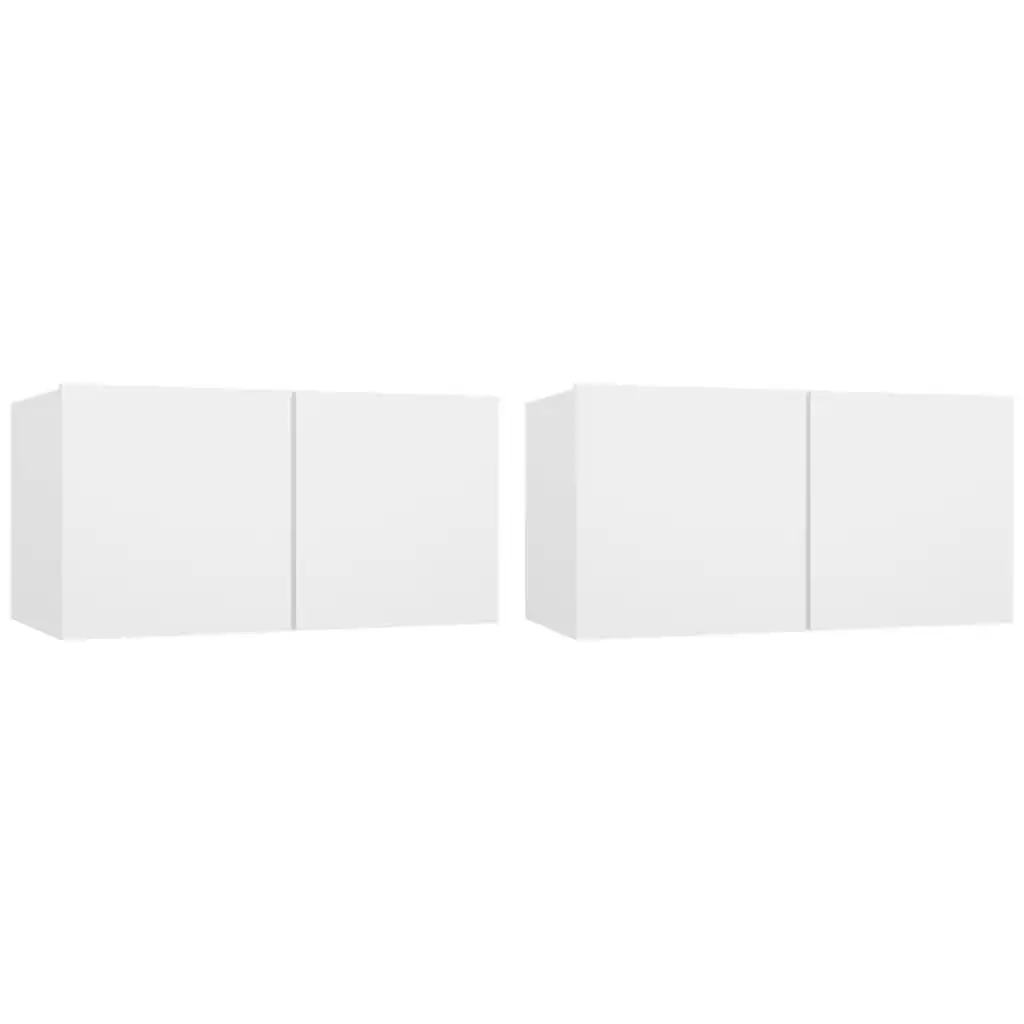 Hanging TV Cabinets 2 pcs White 60x30x30 cm 804509