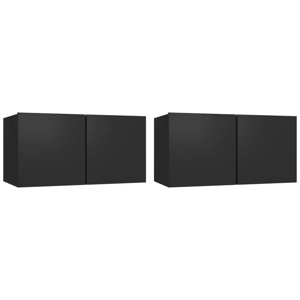 Hanging TV Cabinets 2 pcs Black 60x30x30 cm 804512