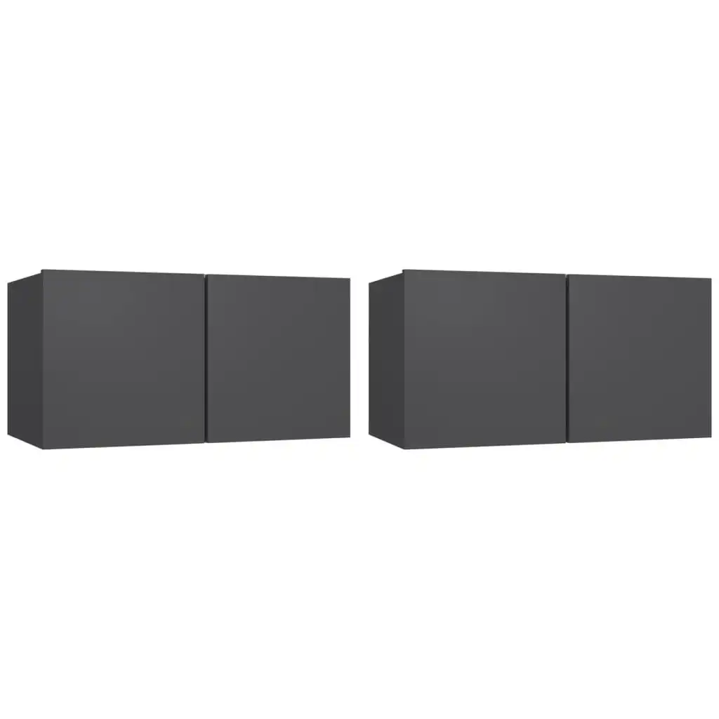 Hanging TV Cabinets 2 pcs Grey 60x30x30 cm 804515