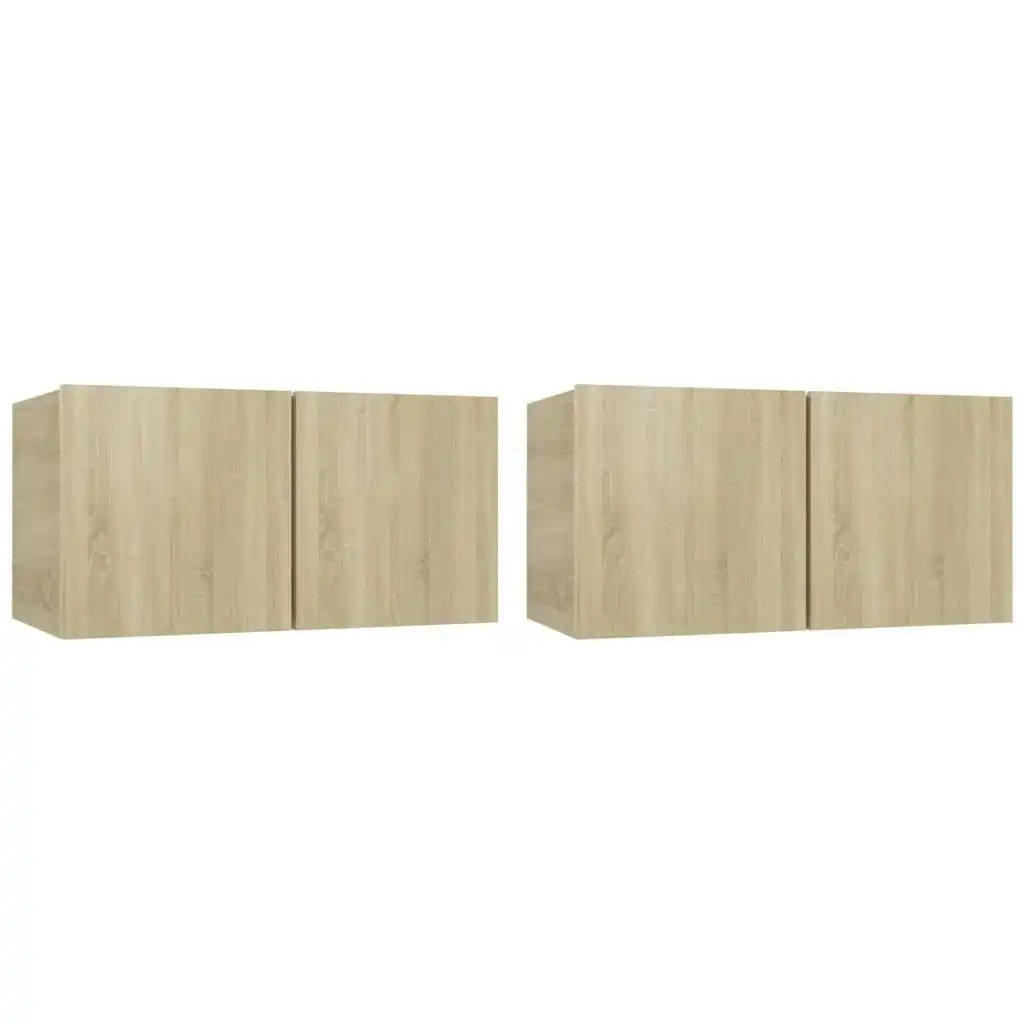 Hanging TV Cabinets 2 pcs Sonoma Oak 60x30x30 cm 804518