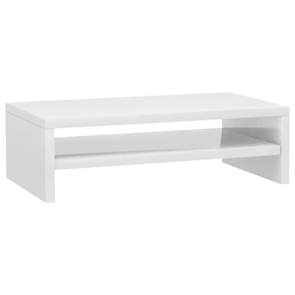 Monitor Stand High Gloss White 42x24x13 cm Engineered Wood 800222