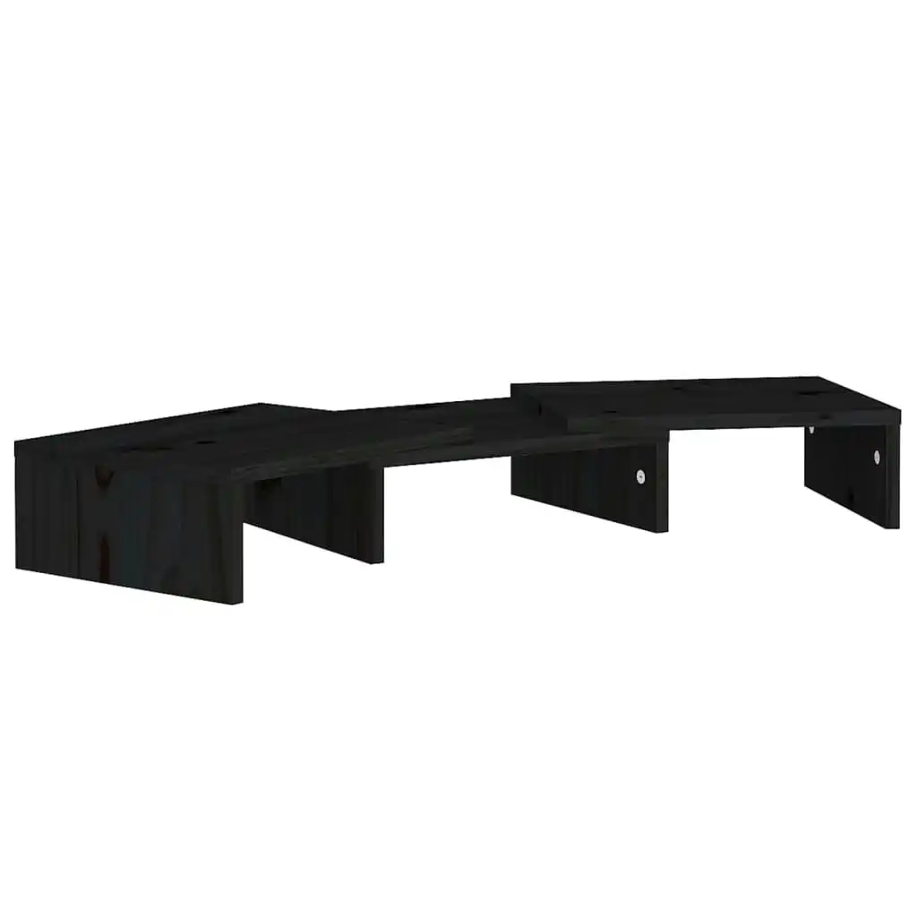 Monitor Stand Black 60x24x10.5 cm Solid Wood Pine 813938