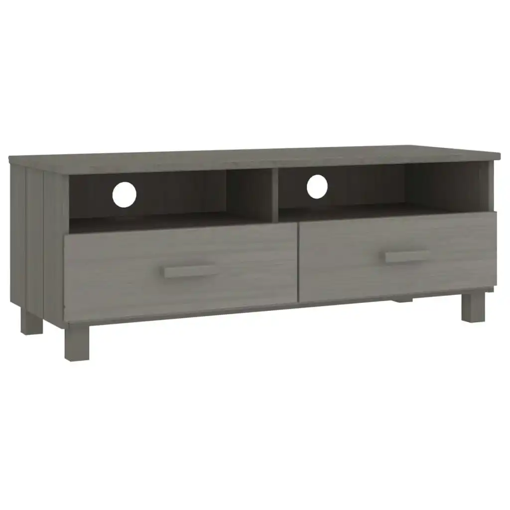 TV Cabinet "HAMAR" Light  Grey 106x40x40 cm Solid Wood Pine 340471