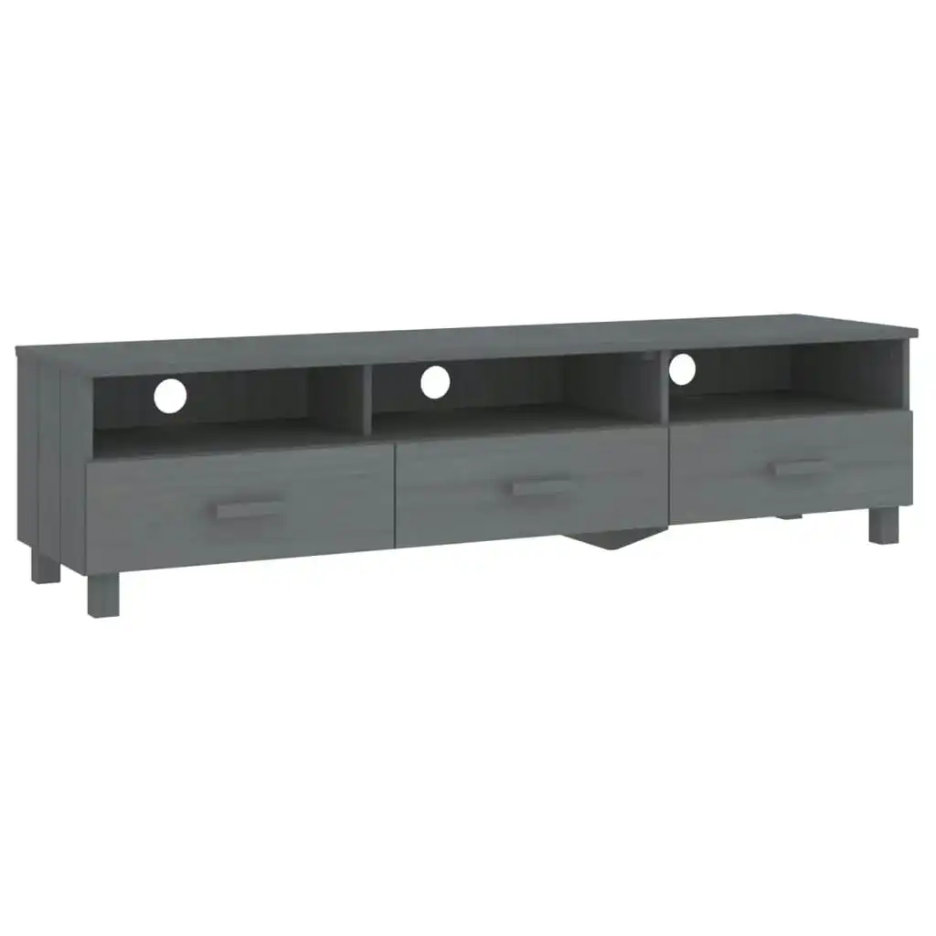 TV Cabinet "HAMAR" Dark Grey 158x40x40 cm Solid Wood Pine 340474