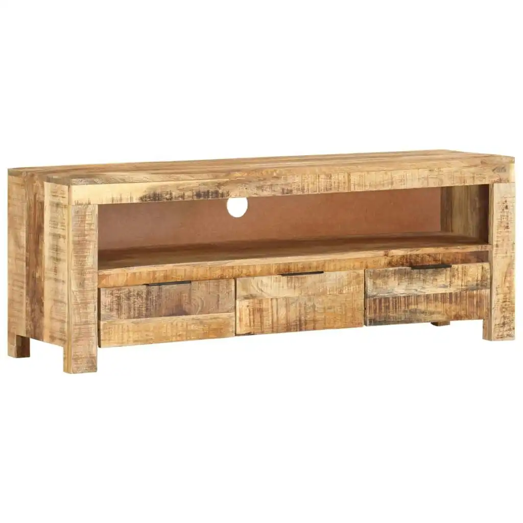 TV Cabinet 110x30x40 cm Solid Wood Rough Mango 338026