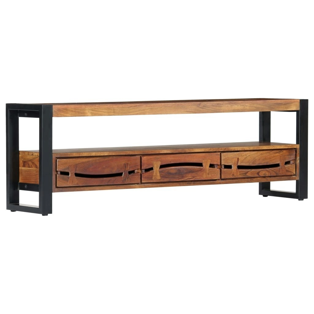 TV Cabinet 140x30x45 cm Solid Acacia Wood 247736