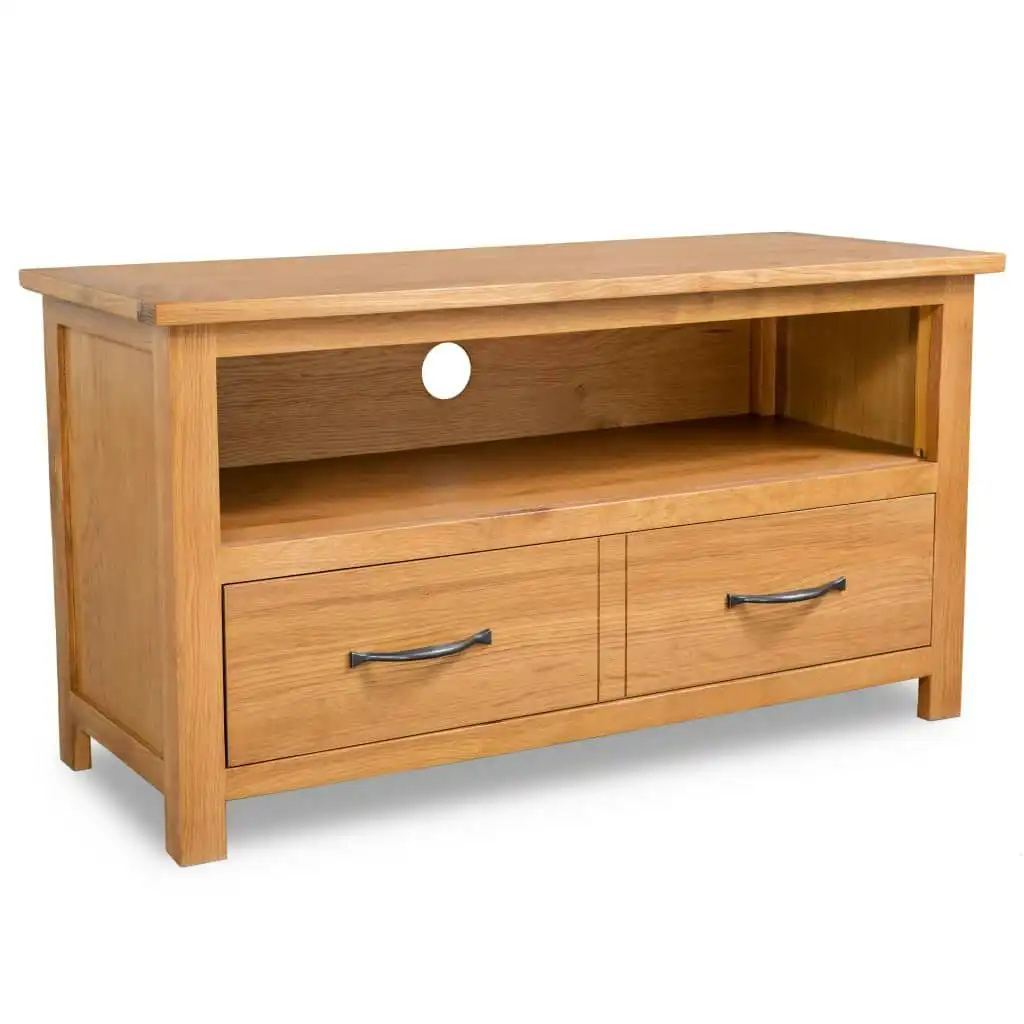 TV Cabinet 90x35x48 cm Solid Oak Wood 244466