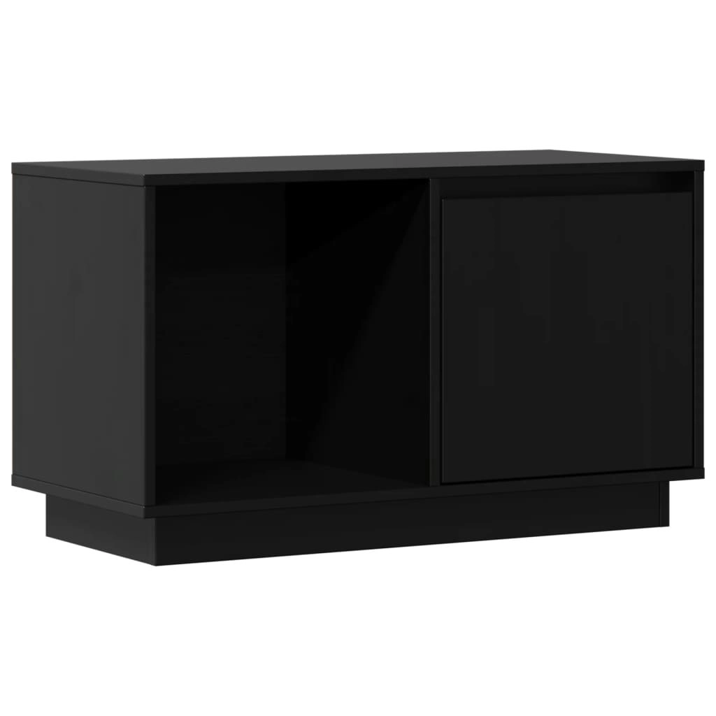 TV Cabinet Black 74x35x44 cm Solid Wood Pine 814338