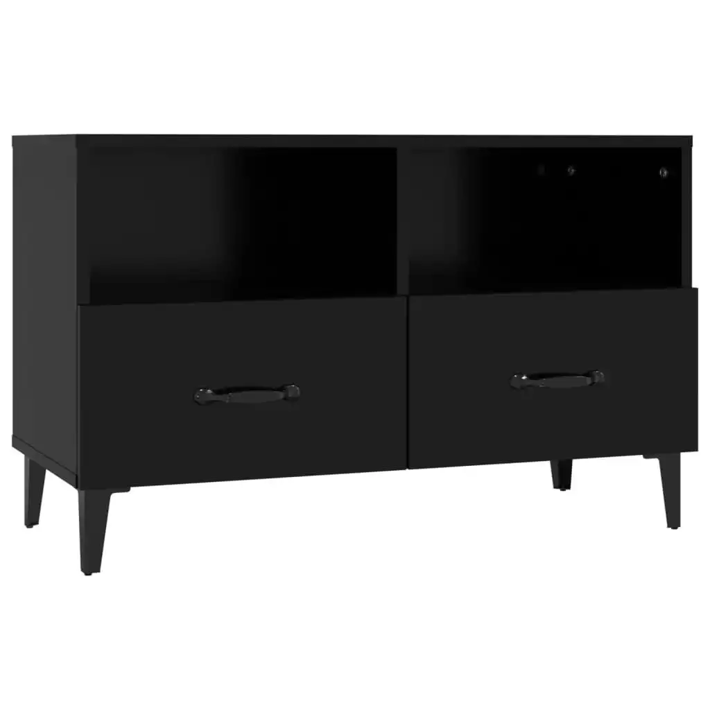 TV Cabinet Black 80x36x50 cm Engineered Wood 812592