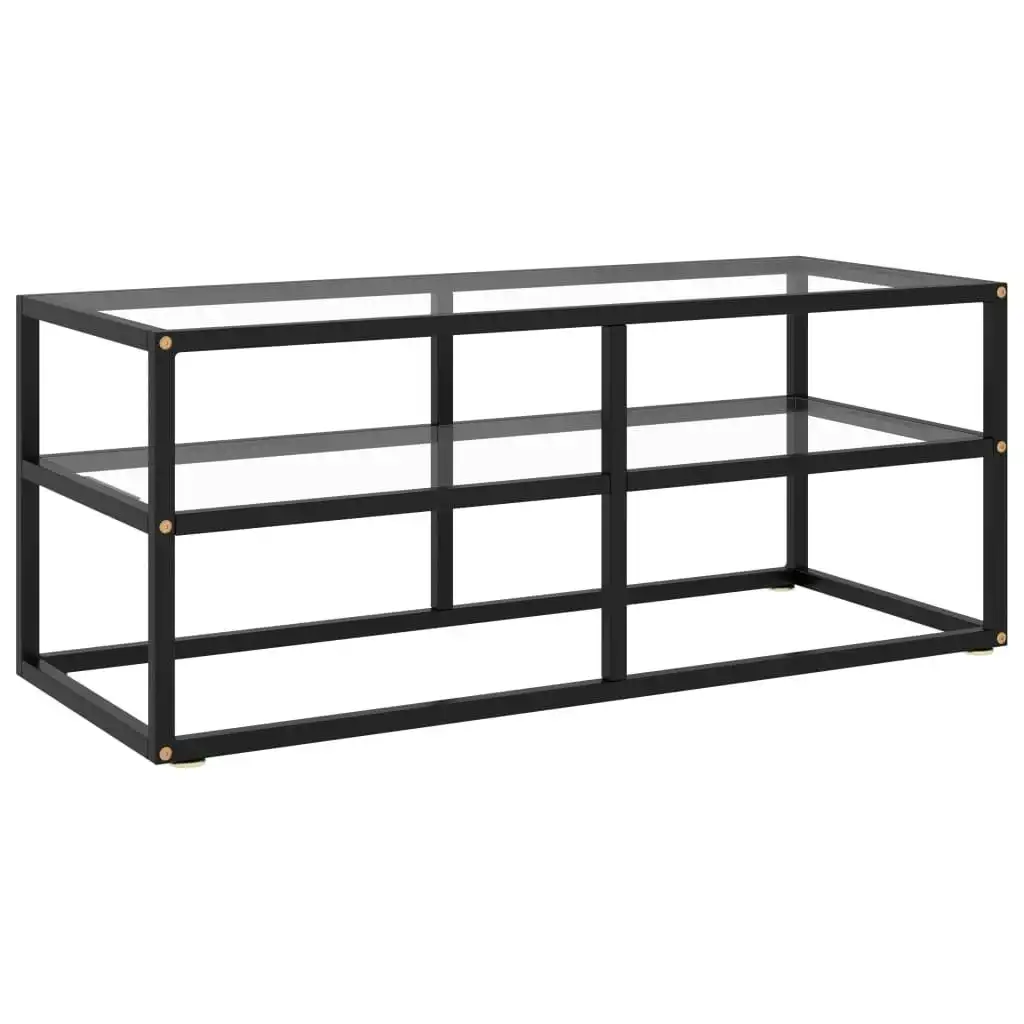 TV Cabinet Black with Tempered Glass 100x40x40 cm 322855