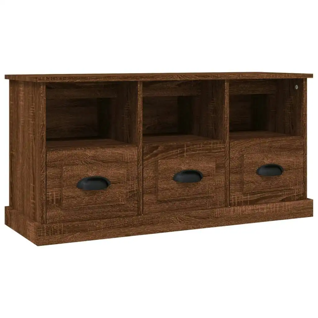 TV Cabinet Brown Oak 100x35x50 cm Engineered Wood 816295