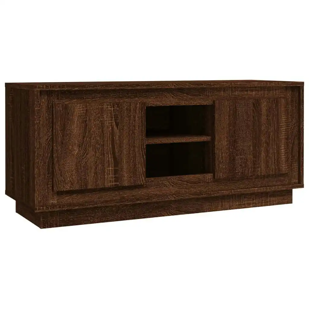 TV Cabinet Brown Oak 102x35x45 cm Engineered Wood 819867