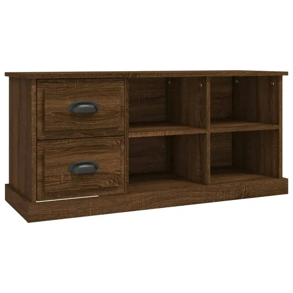 TV Cabinet Brown Oak 102x35.5x47.5 cm Engineered Wood 816183