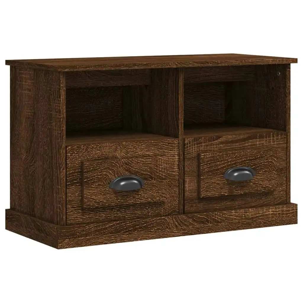 TV Cabinet Brown Oak 80x35x50 cm Engineered Wood 816287