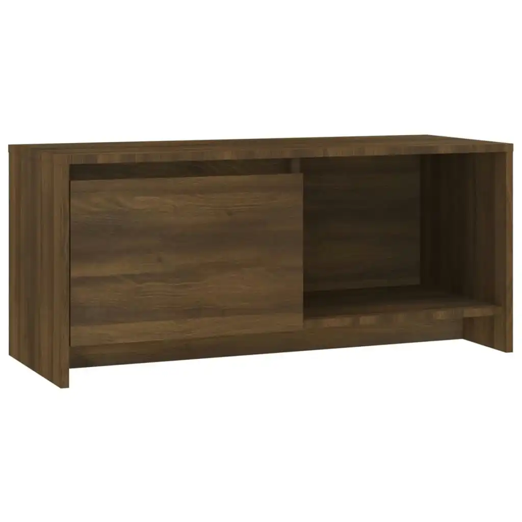 TV Cabinet Brown Oak 90x35x40 cm Engineered Wood 813019