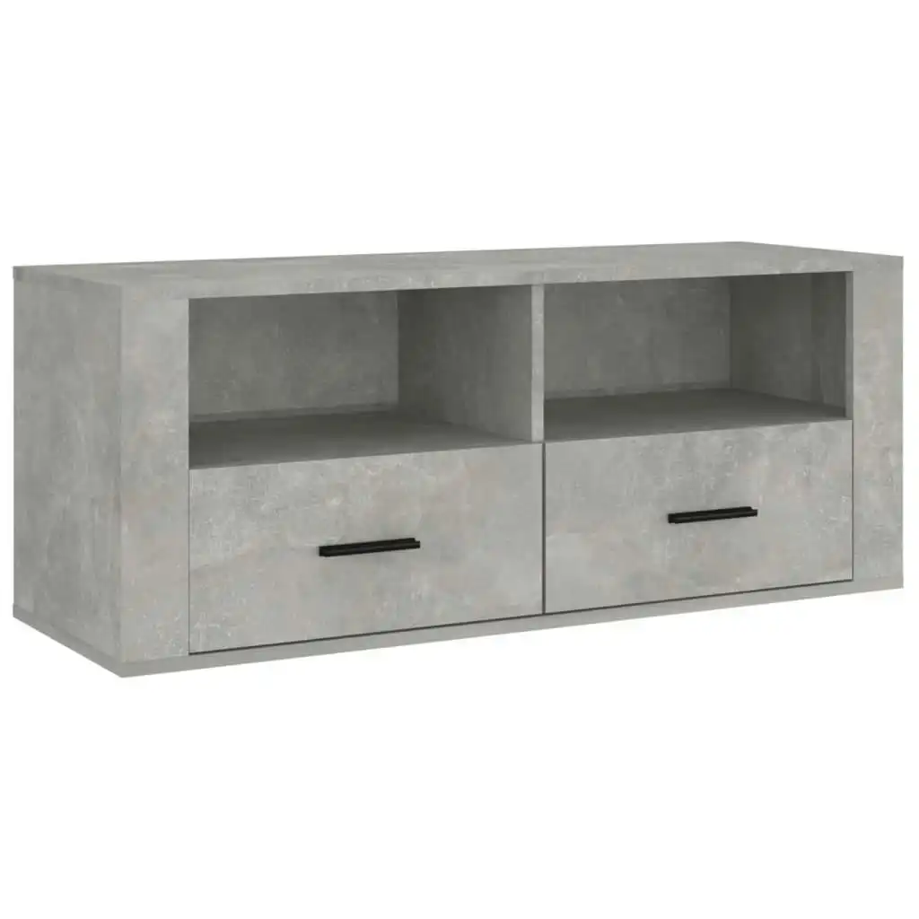 TV Cabinet Concrete Grey 100x35x40 cm Engineered Wood 816812