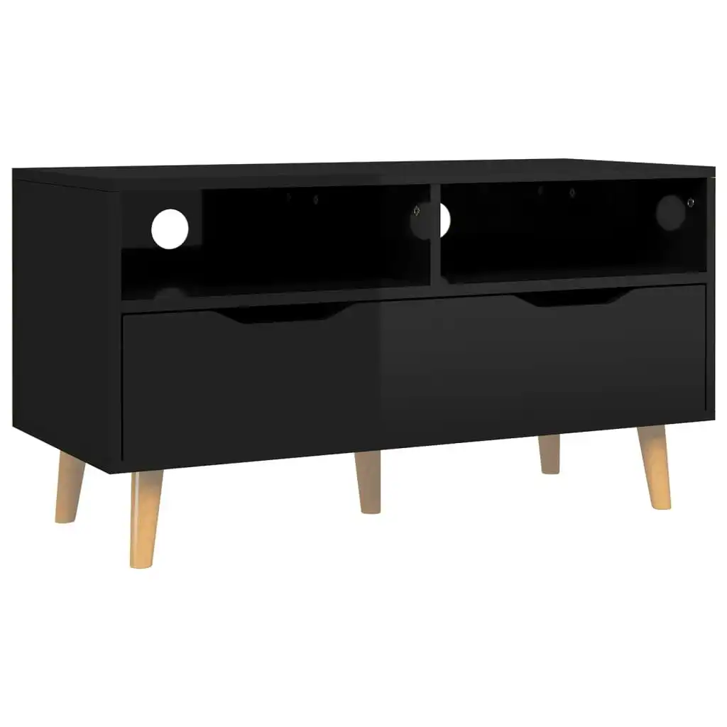 TV Cabinet High Gloss Black 90x40x48.5 cm Engineered Wood 326784