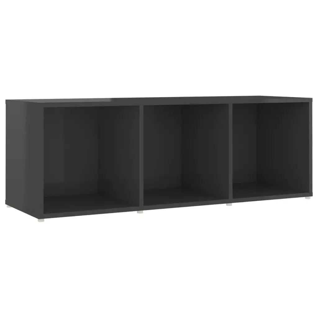 TV Cabinet High Gloss Grey 107x35x37 cm Engineered Wood 805542