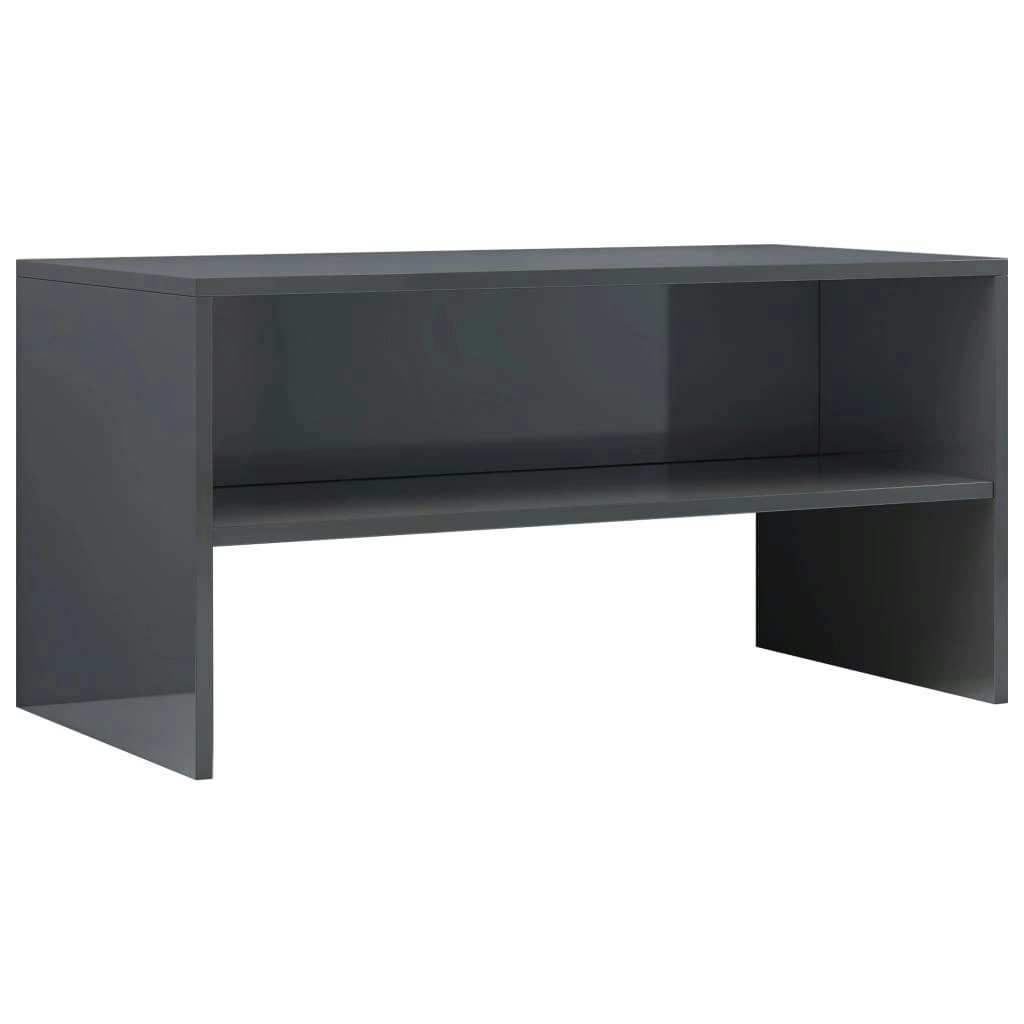 TV Cabinet High Gloss Grey 80x40x40 cm Engineered Wood 800062